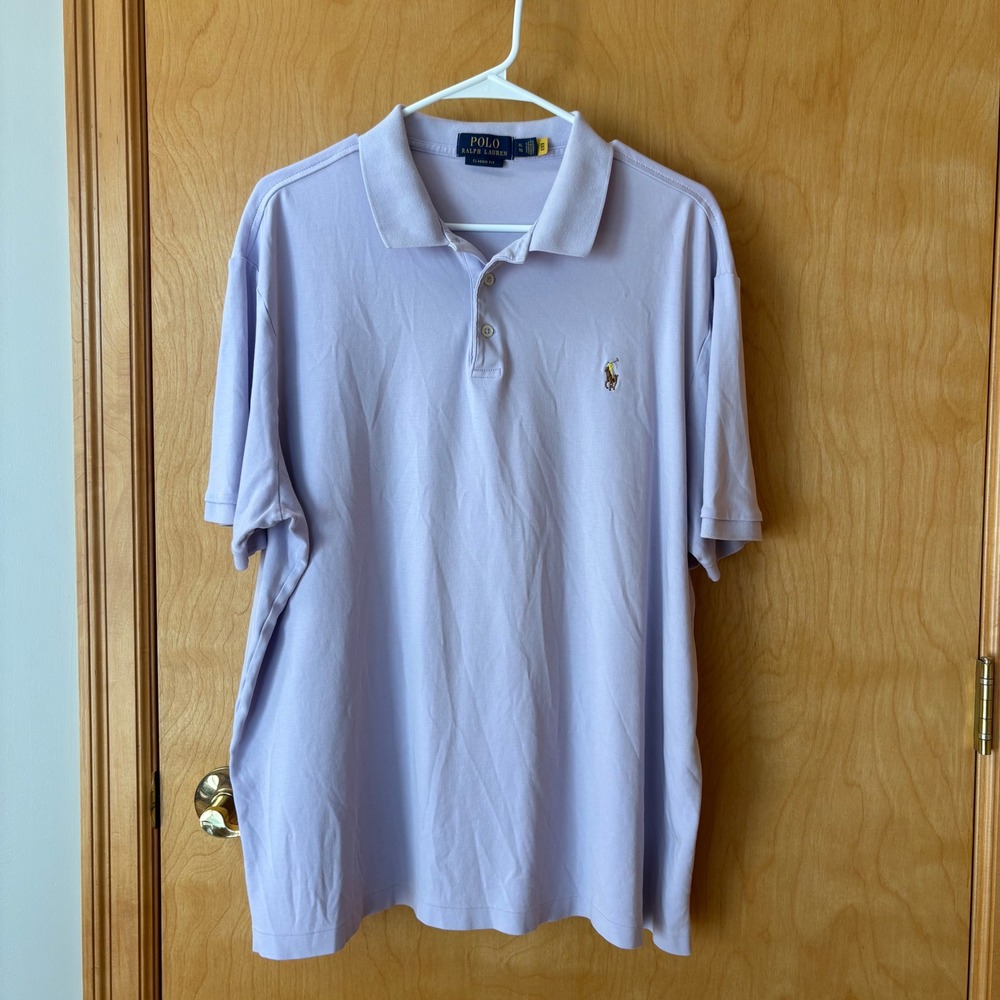 Polo Ralph Lauren Polo Shirt Mens XL Purple Classic Fit Short Sleeve Pony Logo